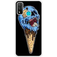 Icecat Bedrukt siliconen hoesje compatibel met P Smart 2020 Ice cream skull