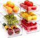 Bol set de 6 pièces organisateur de réfrigérateur empilable transparent - sans BPA