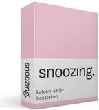 Snoozing Katoen-satijn Hoeslaken - Lits-jumeaux (180x210 cm) - Roze