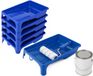 Sorex bac de peinture - 6x - pour rouleaux de peinture jusqu'à 18 cm - bleu - plastique résistant