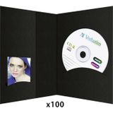 1 Daiber 1 x 100 Covers voor Foto's van Paspoort M. CD-ROM-Fach tot 10 X 15 Zwart