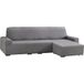 ECOMMERC3 Bankhoes voor chaise longue, kort hoekdeel rechts, elastisch, jacquard, grijs, universele pasvorm, met schuimrubber en antislip elastieken