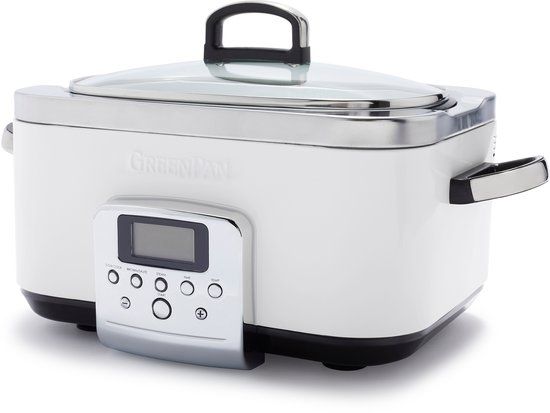 GreenPan Elite Slowcooker Cream 6L - PFAS-vrij - 8 Programma's