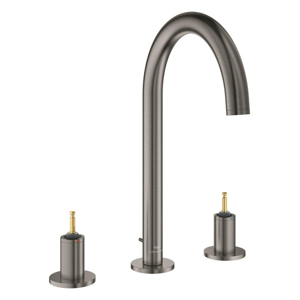 Grohe Grohe Atrio private collection wastafelkraan - L-size - 3gats - opbouw - hard graphite geborsteld 20593al0