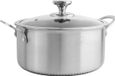 Royal Swiss Braadpan 24 cm - Tri-Ply RVS Honingraat - Inductie Geschikt - PFAS-vrij - Met Glazen Deksel