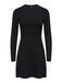 ONLY - ONLMISTY LIFE LS O-NECK RIB DRES EX KNT - Meisjes - Mini jurken - Zwart - Maat M