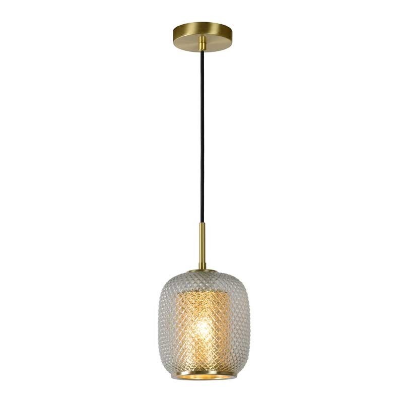 Lucide AGATHA - Hanglamp - Ã˜ 18 cm - 1xE27 - Mat Goud / Messing