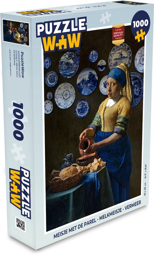 MuchoWow Puzzel Meisje met de parel - Melkmeisje - Vermeer - Legpuzzel - Puzzel 1000 stukjes volwassenen