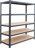 Merkloos Relaxdays Stellingkast - 200x120x60 cm - 875 kg - Antraciet