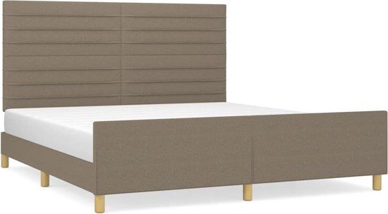 vidaXL Bedframe zonder matras stof taupe 180x200 cm