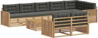 vidaXL - Buiten - bank - set - 9 - st - Wit - en - antracietkleurig - Polyester