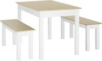 HOMCOM Eettafelset Spaanplaat 119x70x75cm Eiken