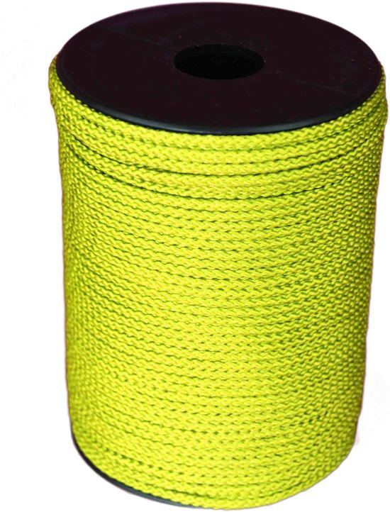 PasschierTerpo Touw Geel diameter 3mm haspel lengte 100 mtr koord gevlochten touw Touwen haspel