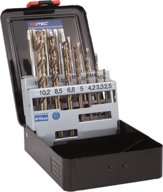 Rotec 7+7 dlg. Cass. Mach.tap en cobaltboren Werkö M3-M12