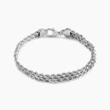 Histoire d'Or Cordelia Bracelet Maille Corde 3 Rangs Or Blanc