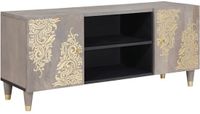 vidaXL TV-kast grijs 105 x 33 x 46 cm massief mango hout