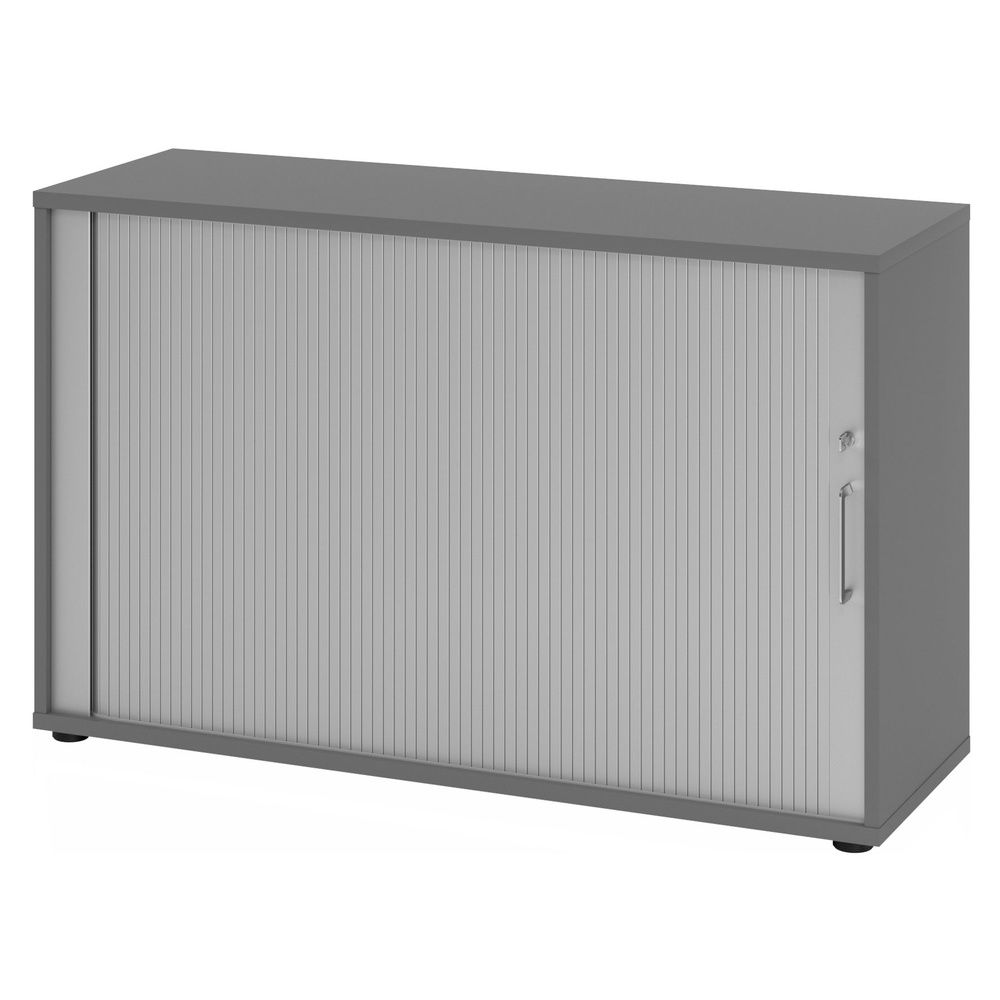 hjh OFFICE PRO Roldeurkast | Wit/Zilver | 120 x 40 x 74,8 cm | Beta 1732S