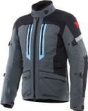 Dainese Mangen Absoluteshell Pro S26 waterdichte motorfiets textieljas - Grijs/zwart/blauw - Maat 58