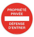 AUA SIGNALETIQUE - Bord privéhuishouden, verdediging, Ø 180 mm, vinyl zelfklevend