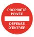 AUA SIGNALETIQUE - Bord privéhuishouden, verdediging, Ø 180 mm, vinyl zelfklevend