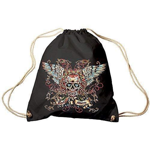 Fan-O-Menal Textilien Trend Bag Gym Bag Sporttas Rugzak met Print - Santa Muerte - TB65310 Kleur Zwart
