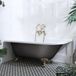 Hudson Reed Baignoire îlot demi-ronde Classique 168,5cm x 75cm - Metallic Tin avec pieds de baignoire Or Brossé | Version Gauche | Oxford