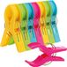 com-four® 8 porte-serviettes, grand, convient aux chaises longues, chaises, transats et garde-corps - Pince à linge XXL pour manteaux et couvertures - Pince pour projets de bricolage - clips pour serviettes de plage