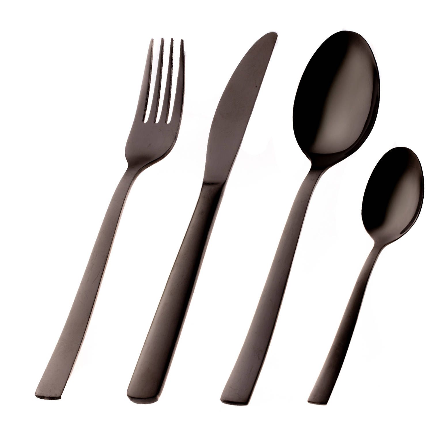 Sareva Bestekset Zwart 24-Delig | RVS