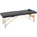 Table de massage portable réglable avec coussin amovible et sac de transport, 186x60x58-81 cm, Noir