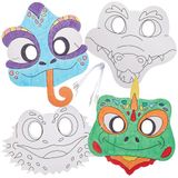 Baker Ross Reptielen Inkleuren Maskers - Set van 8