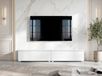 AX LIVING meuble TV, meuble bas, 2x100 cm, couleur : blanc, mat/brillant, pour placement au sol