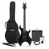 Gear4music Harlem X Elektrische Gitaar + 15 W Versterkerpakket, Zwart