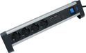 as - Schwabe 18361 prise de courant en aluminium à 4 voies - 2 ports Sb - Câble de 1,5 m - Noir
