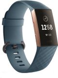 Strap-it Siliconen bandje - geschikt voor Fitbit Charge 3 / Fitbit Charge 4 - grijsblauw - Maat: Maat S
