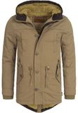 INDICODE JEANS Winterparka 'Barge' brokaat / donkerbruin / olijfgroen