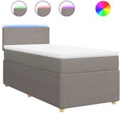 vidaXL Boxspring met matras stof taupe 90x190 cm