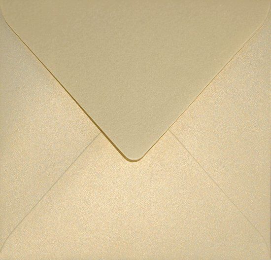 Netuno Metallic (parelmoer) crème enveloppen vierkant K4-153 - 153 x 153 mm - 25 stuks
