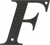 AMIG Huisnummer/letter F - massief gesmeed staal - 10cm - zwart