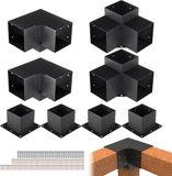 Vevor 8x Paalconnector Paalhoek 142x142mm 3-Weg Beugel Paalondersteuning