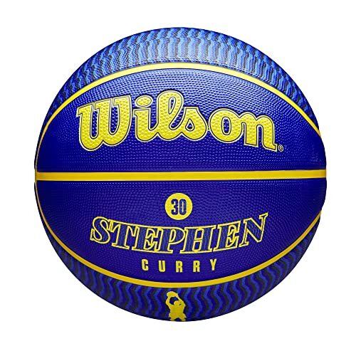 Wilson NBA Player Icon Stephen Curry Outdoor Ball WZ4006101XB7, unisex basketballen, blauw, 7 EU