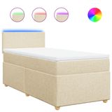 vidaXL Boxspringbed met matras, stof, crèmekleurig, 120x200 cm