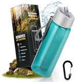 Bouteille de filtre à eau portable pour urgences - Idéale pour la randonnée, le camping et les voyages