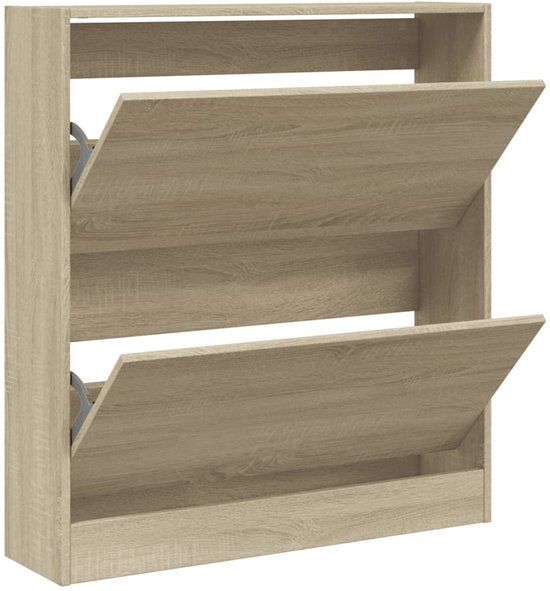 vidaXL Schoenenkast 80x21x87,5 cm bewerkt hout sonoma eikenkleurig