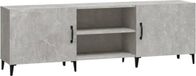vidaXL Meuble TV - 150x30x50 cm - Bois traité - Gris béton