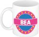 Bellatio Decorations Bea voornaam koffiemok - wit/roze - 300 ml