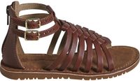 Vertbaudet Spartaanse leren sandalen voor kinderen, kleuterschoolcollectie, bruin, maat 26