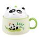 lachineuse - Aziatische ramenkom - porselein - Panda motief - 1020 ml - Met deksel en bestek - Ontbijtkom, Soep, Rijst, Instant Noedels - Cadeau-idee Azië Japan China - Groen