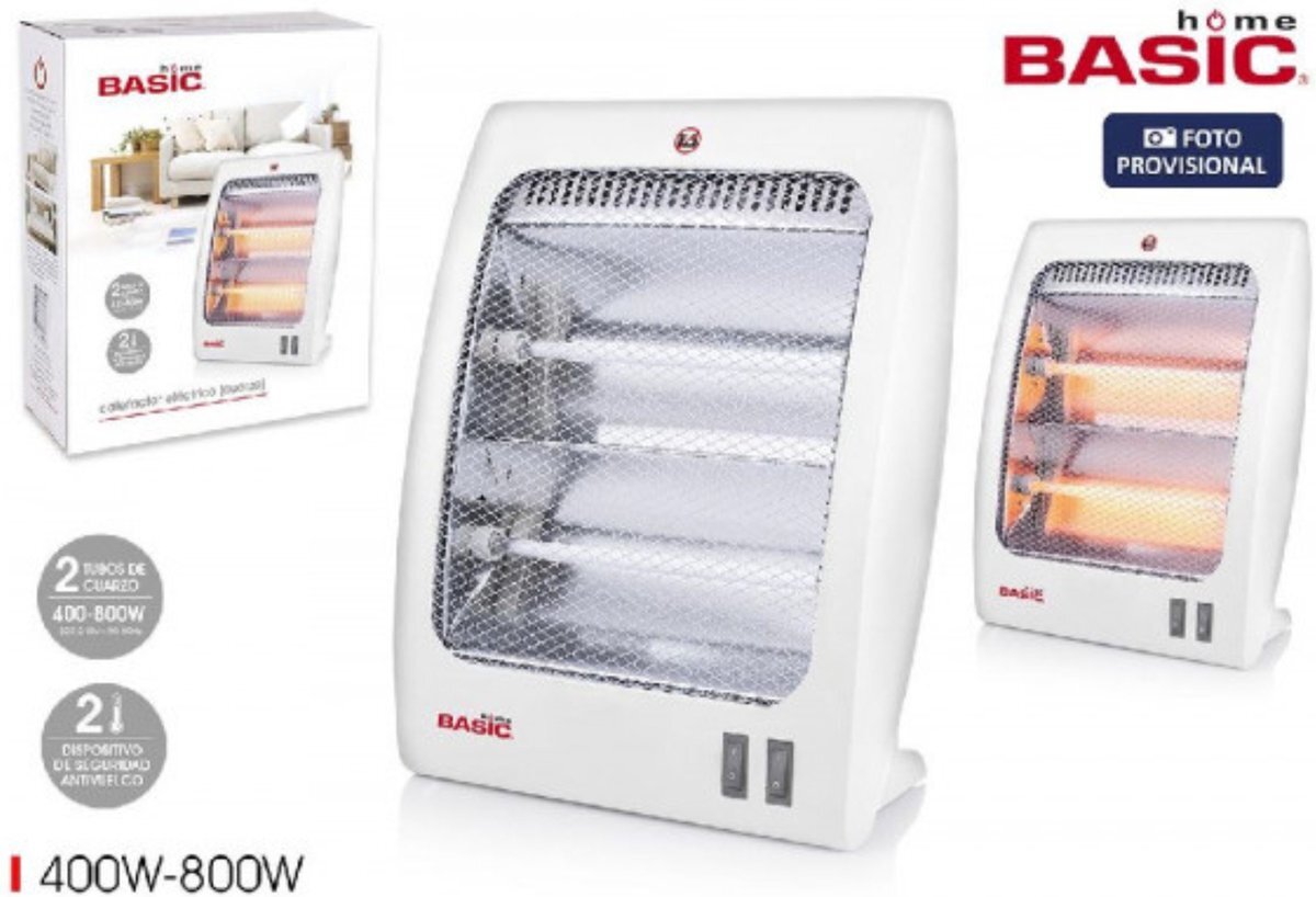 Home Basic Infrarood Verwarming - Laserkachel - Halogeen Kachel - Terrasverwarmer- Infrarood - Kachel - Vrijstaand- Heater - Werkplaatskachel - 2 Standen - 800 Watt