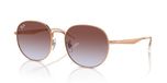 Ray-ban Rb 3727d Lunettes De Soleil Unisexe Acier Rondes Violet 57mm