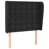 VidaXL Hoofdbord met randen 203x23x78/88 cm kunstleer zwart